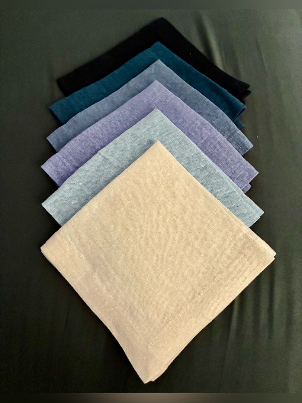 Ombre of Blue Linen Napkin Set - 6